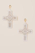 Francesca Inchess Raquel Filigree Cross Statement Earrings - Gold
