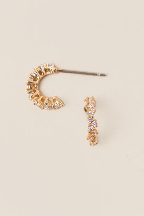 Francesca's Valentina Cubic Zirconia Huggie Hoop Earring - Gold