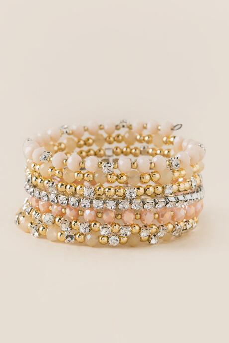 Francesca's Jules Beaded Coil Bracelet - Ivory