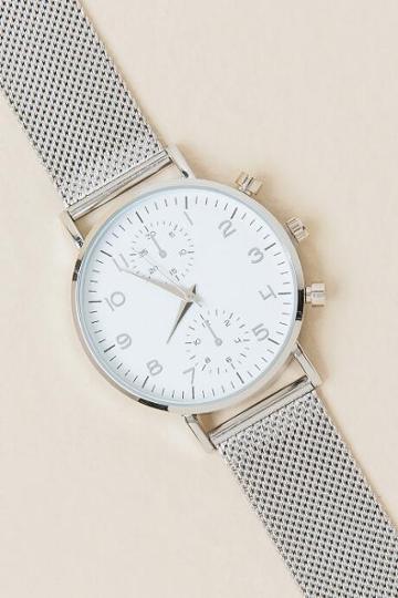 Fran Chelsea Mesh Band Watch - Silver