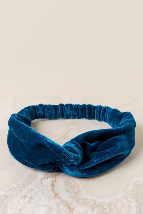 Francesca's Elosie Velvet Knot Headwrap - Teal