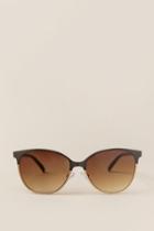 Francescas Sunset Gold Rimmed Sunglasses - Brown