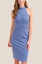 Francesca's Mara Ponte Bodycon Dress - Chambray