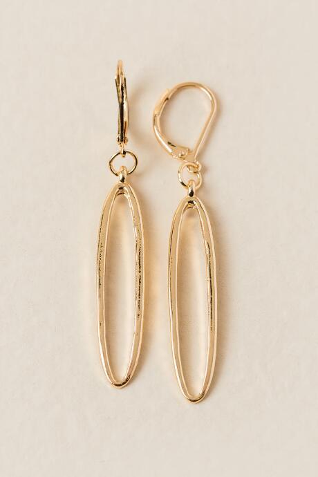 Francesca's Collete Oval Drop Earring - Gold