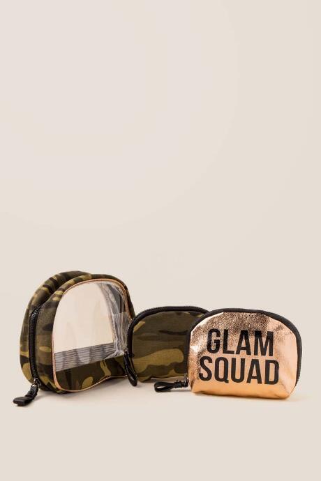 Francesca's Glam Squad Pouch Set - Rose/gold