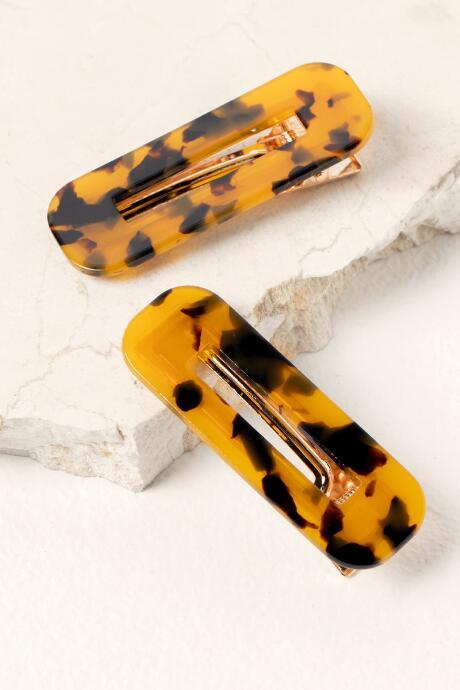 Francesca's Janette Hair Clip Set - Tortoise