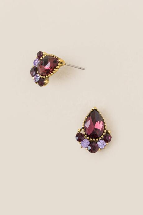 Francesca's Cosima Teardrop Stud Earring - Purple