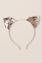 Francesca's Cornelia Sequin Cat Ear Headband - Gold