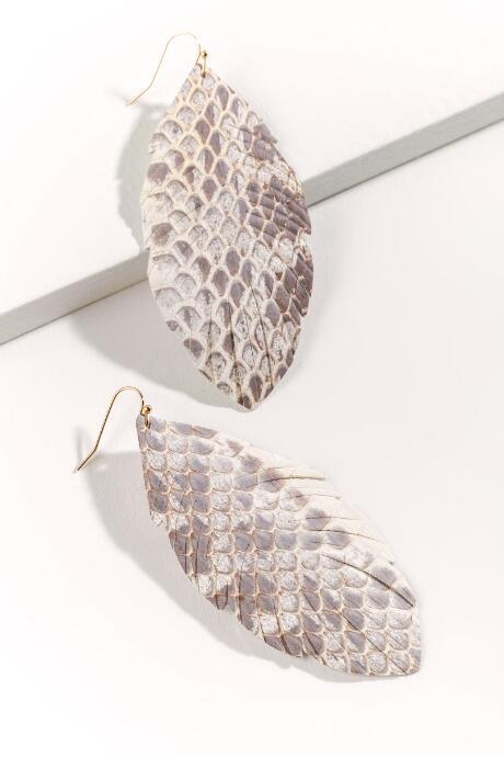 Francesca's Freya Snake Drop Earrings - Ivory