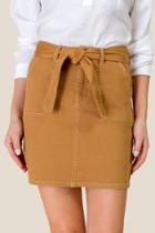 Francesca's Lauren Belted Skirt - Mustard
