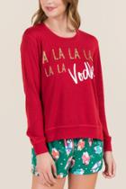 Francesca's Fa La La Vodka Long Sleeve Tee - Red