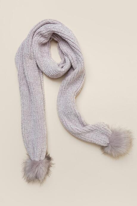 Francesca's Ophelia Chenille Pom Scarf - Gray
