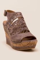 Not Rated Patia Laser Cut Wedge - Taupe