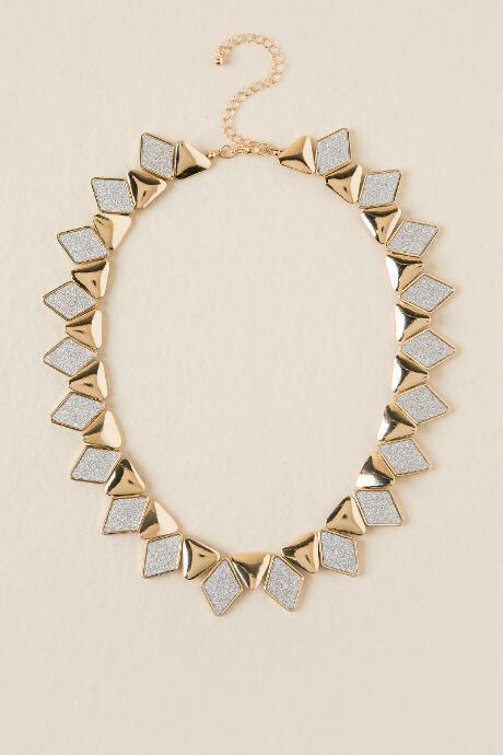 Francesca's Avery Shimmer Statement Necklace - Mixed Plating
