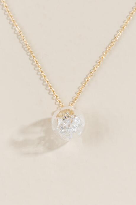 Francesca's Riley Crystal Ball Pendant - Clear