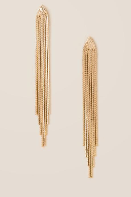 Francesca's Delphine Chain Fringe Linear Earring - Gold