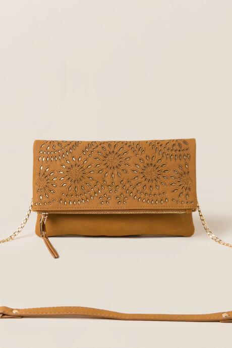 Francesca's Kate Medallion Clutch - Tan