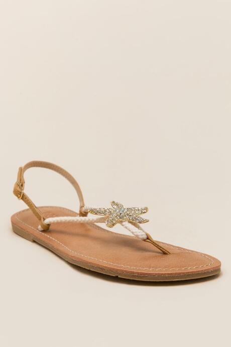 Francesca's Splash Starfish Rope Sandal - White
