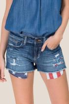 Harper Mid Rise Americana Pocket Jean Shorts - Dark
