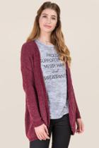 Blue Rain Frankie Round Hem Chenille Cardigan - Wine