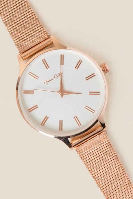 Francesca's Karine Mesh Band Watch - Rose/gold