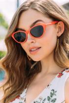 Francesca's Sabrina Cat Eye Sunglasses - Red