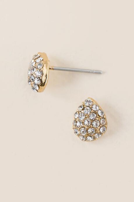 Francesca's Brynn Pav Teardrop Stud Earring - Crystal