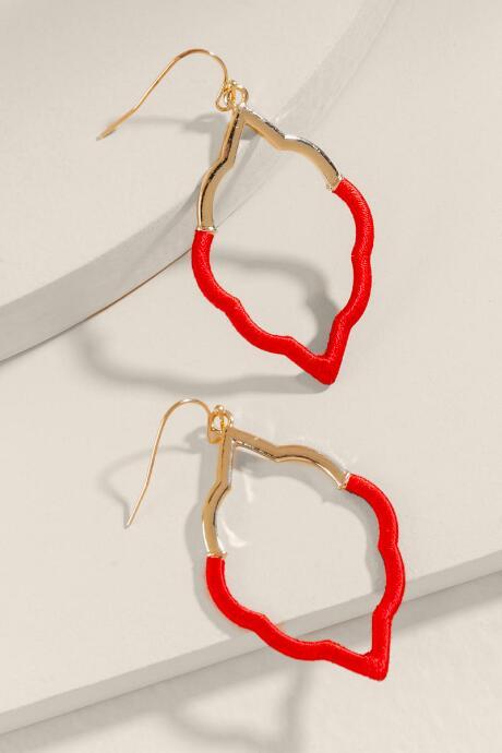 Francesca's Valentina Thread Wrap Earrings - Red