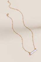 Francesca's Ryleigh Horizontal Bar Pendant Necklace - Iridescent