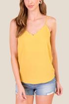 Francesca's Maribelle Scalloped Tank Top - Sunshine