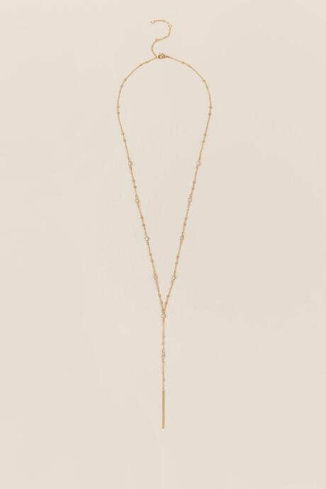 Francesca's Caprice Cubic Zirconia Y Necklace - Gold