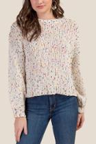 Francesca's Daniela Confetti Pullover Sweater - Ivory