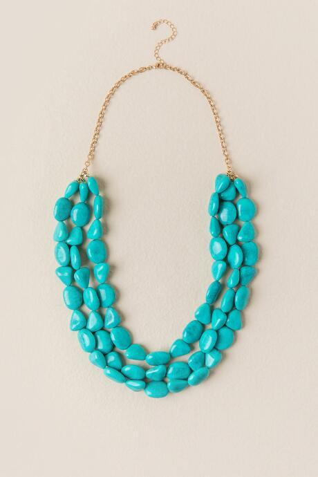 Francesca's Cora Turquoise Strands Necklace - Turquoise