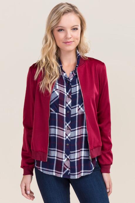 Mi Ami Jaime Bomber Jacket - Burgundy