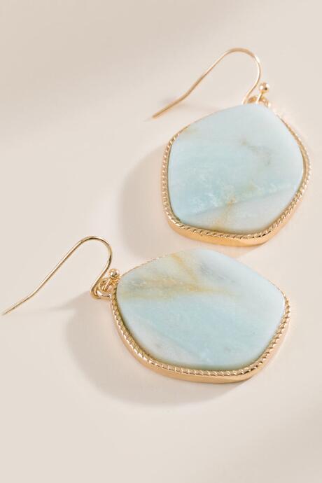 Francesca's Briana Semi-precious Drop Earrings - Mint