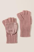 Francesca's Bette Rose Gold Foil Flip Top Gloves - Rose