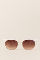 Francesca's Rayna Classic Club Sunglasses - White