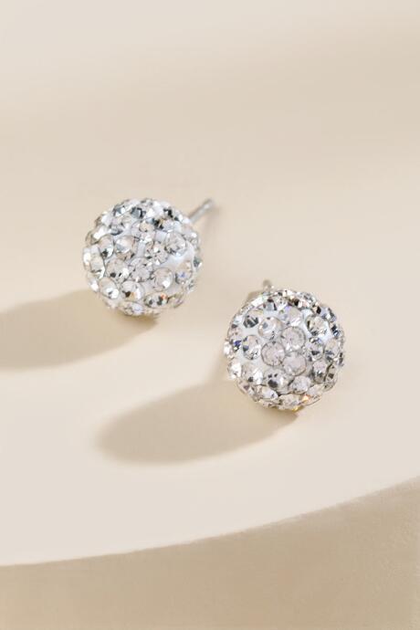 Francesca Inchess Payton Fireball Sterling Studs - Crystal