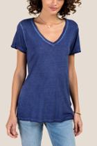 Francesca's Evangeline Basic Mineral Tee - Navy