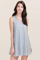 Alya Laura X Neck Sweater Dress - Gray