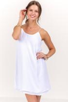 Francesca's Adalynn Double Layer Dress - White