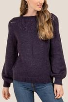 Francesca's Kylie Pointelle Yolk Sweater - Navy