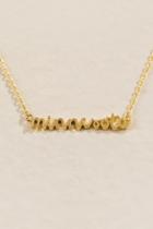 Francesca's Minnesota Script Necklace In Gold - Gold