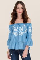 Blue Rain Bryanna Embroidered Off The Shoulder Top - Lite