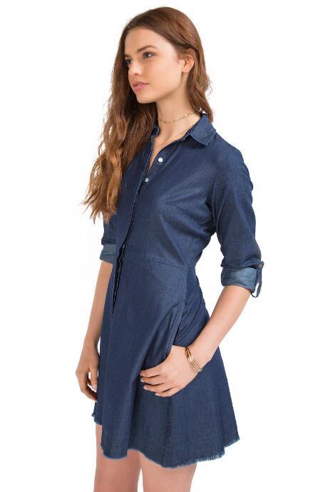 Alya Victoria Chambray Shirt Dress - Chambray