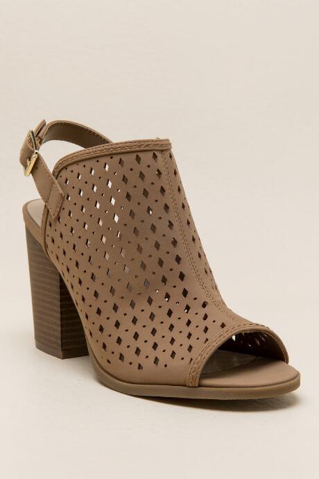 Francesca's Pindee Perforated Shootie Heel - Tan