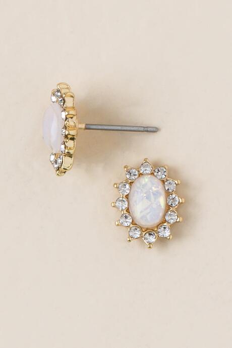 Francescas Simone Shimmery Opal Studs - Iridescent