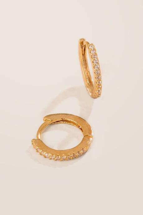 Francesca's Kerry Pave Huggie Hoops - Crystal