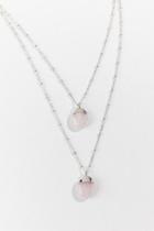 Francesca's Hazel Rose Quartz Layered Necklace - Pale Pink