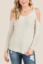 Blue Rain Kayden Cold Shoulder Pullover Sweater - Ivory